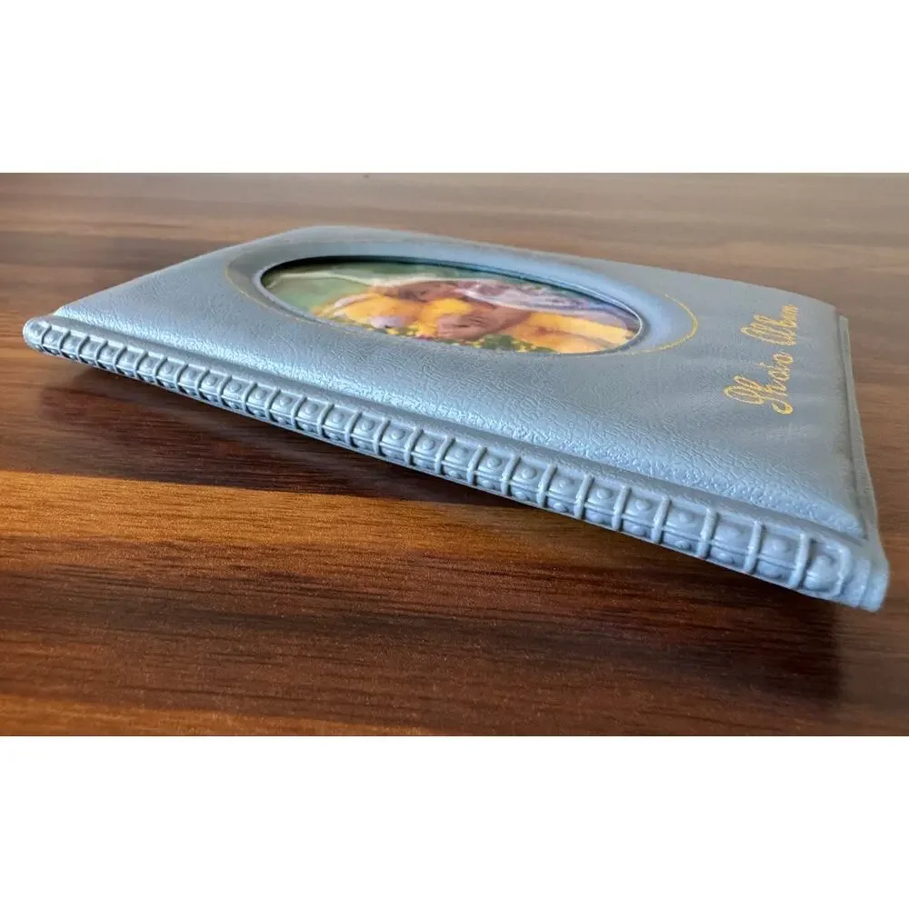 Vintage ‘80s Dusk Blue Window Cut Photo Album for 3 1/2 x 5 Inch Photos
